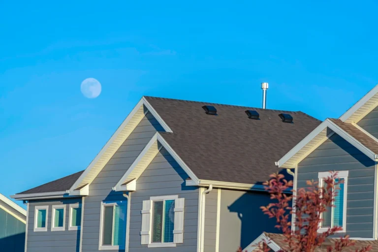 hip roof on a new family house