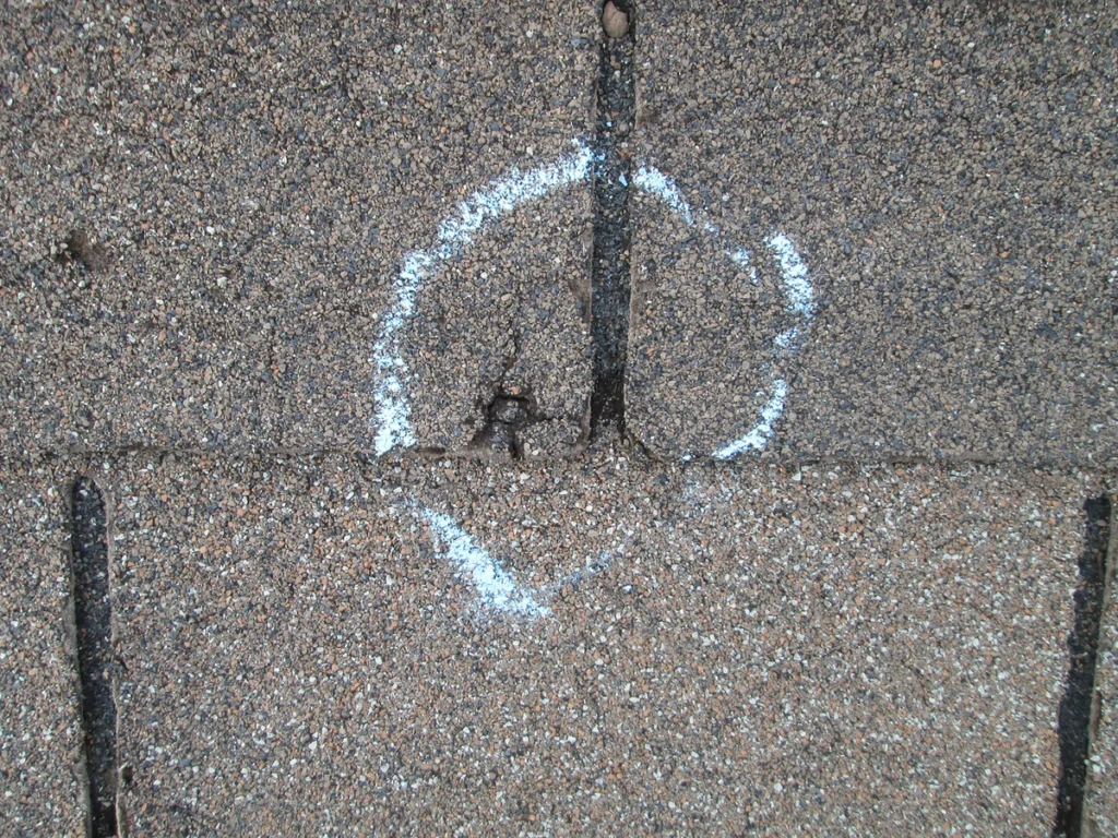 hail mark on roof
