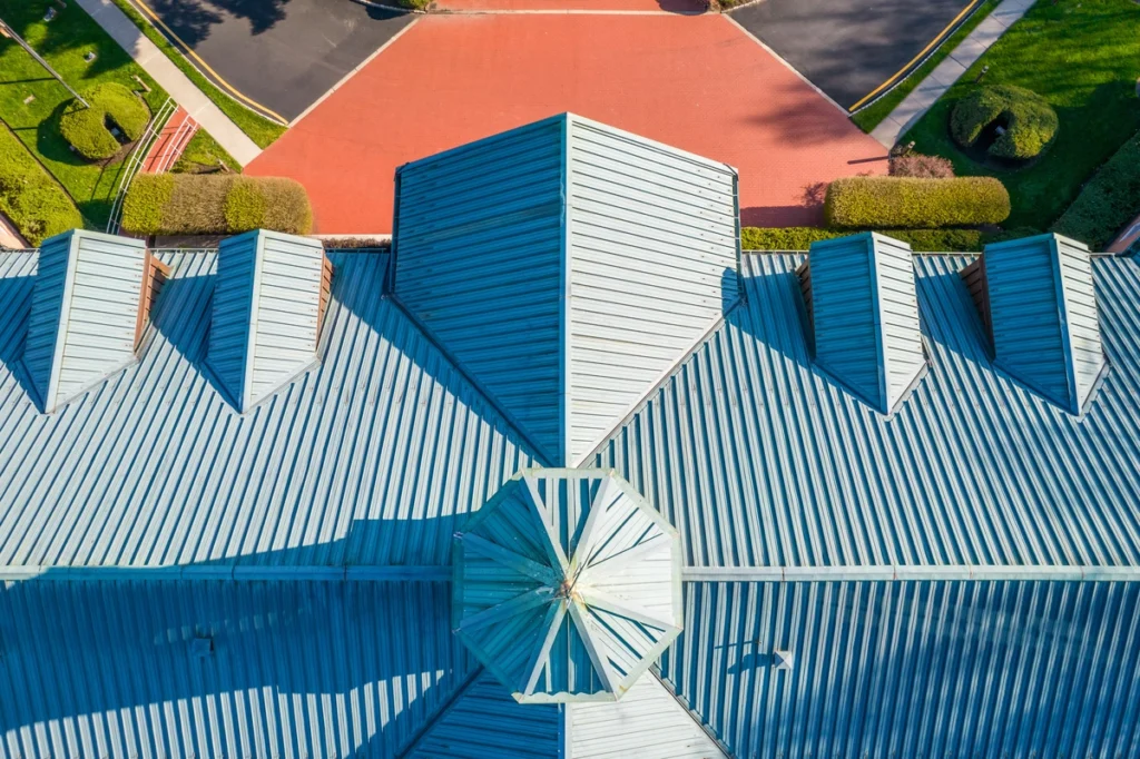 blue metal roof
